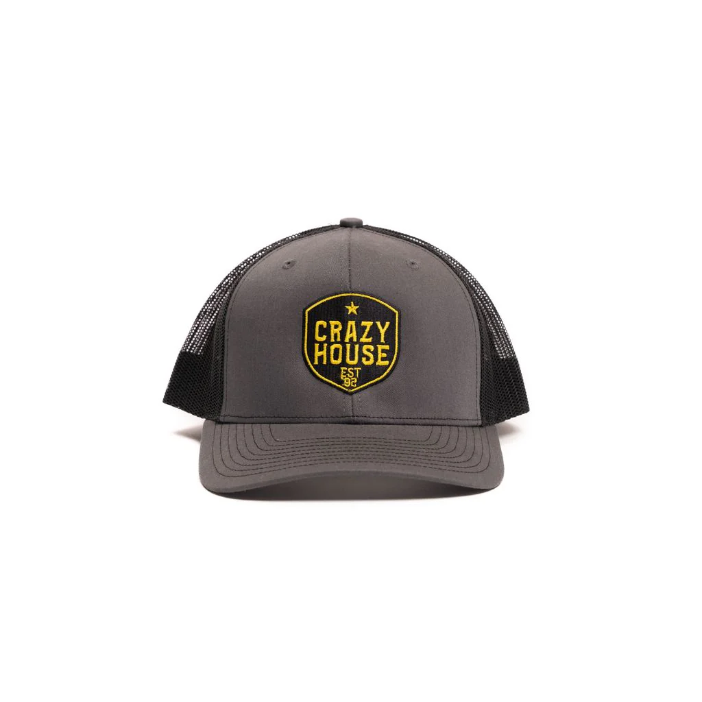 Crazy House Gray and Black Shield Snapback Cap