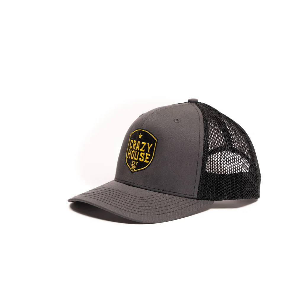 Crazy House Gray and Black Shield Snapback Cap - Image 2