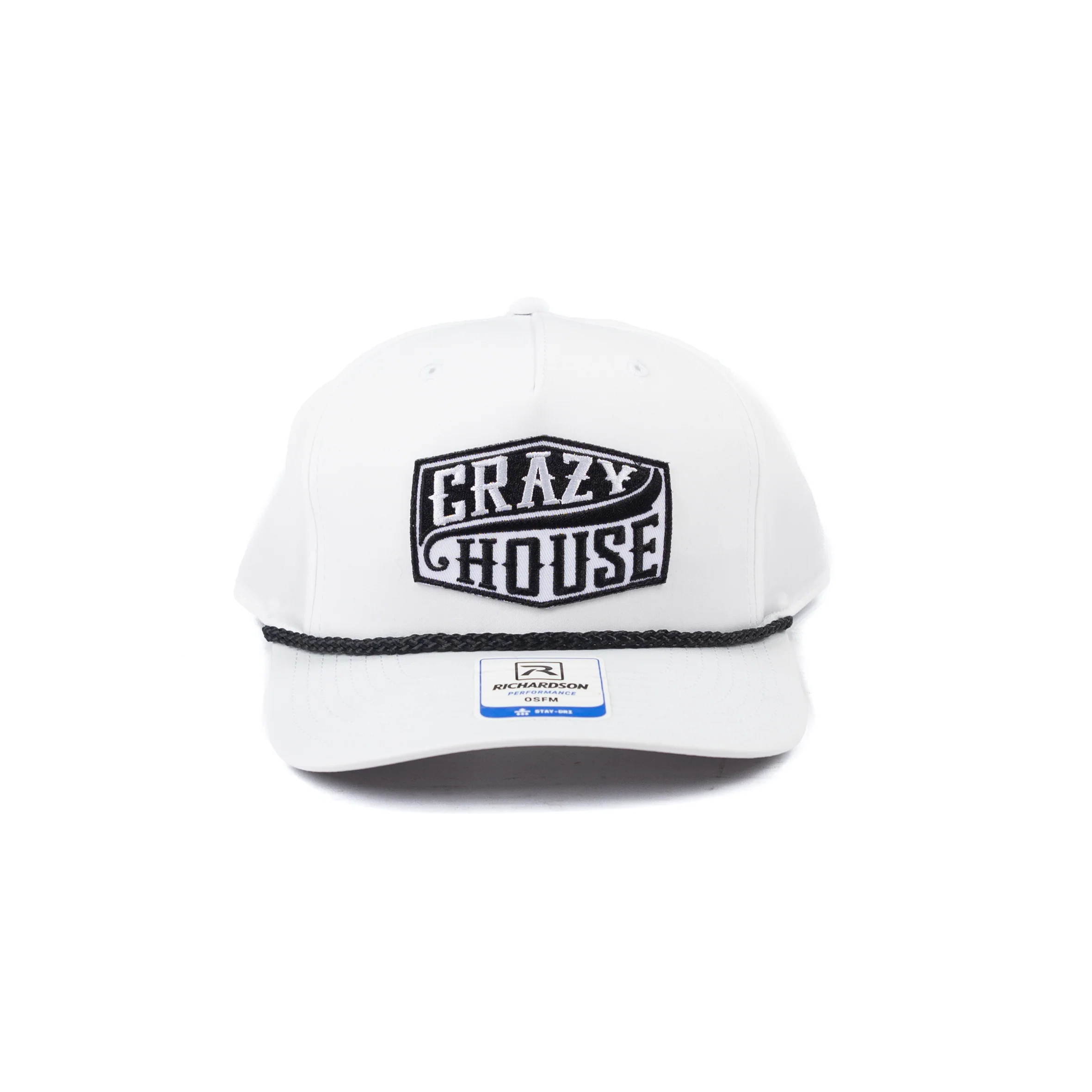 Crazy House White Snapback with Black and White Patch