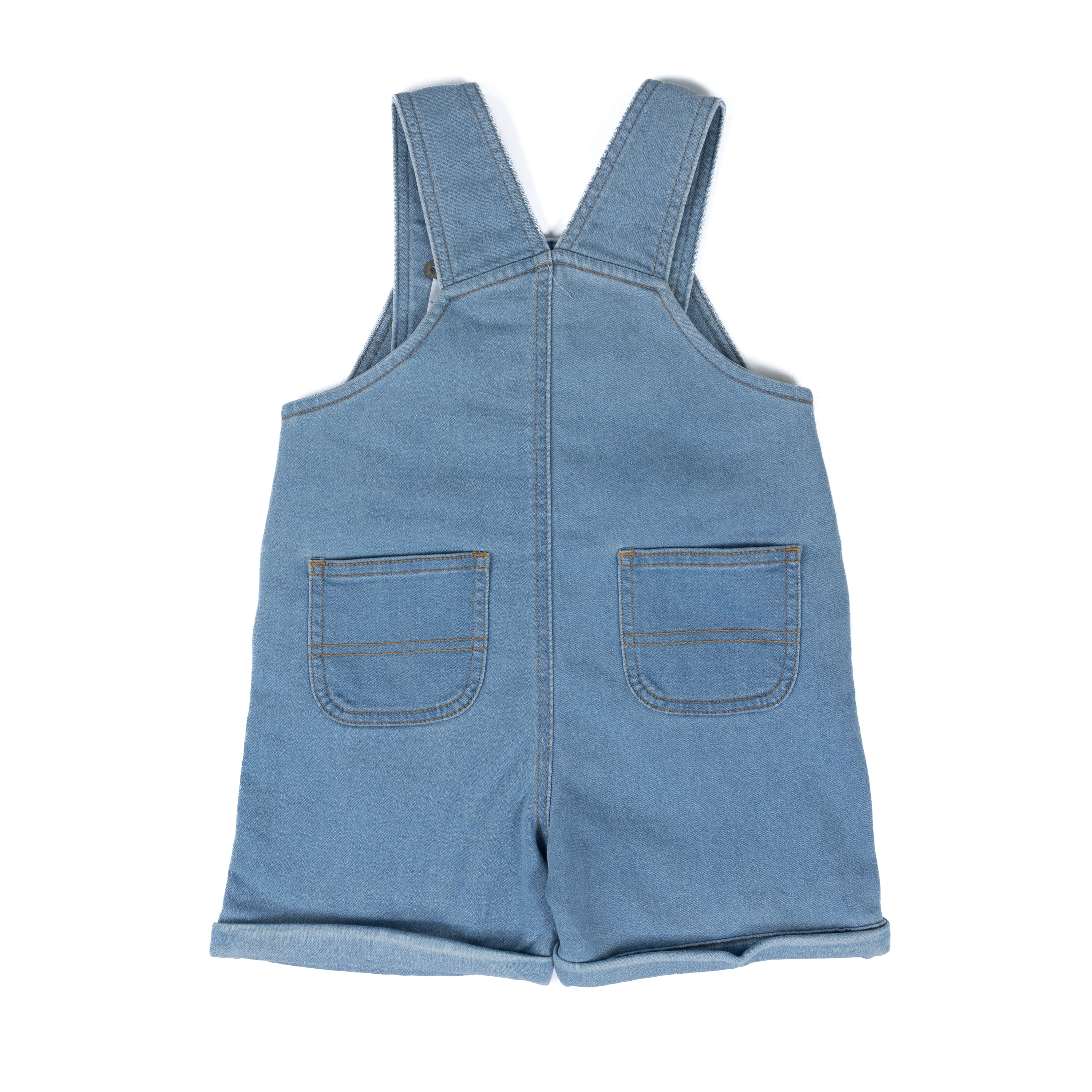 Girl's Carhartt Light Wash Bee Print Shortall 2 Piece Set CG9969-N108 - Image 2