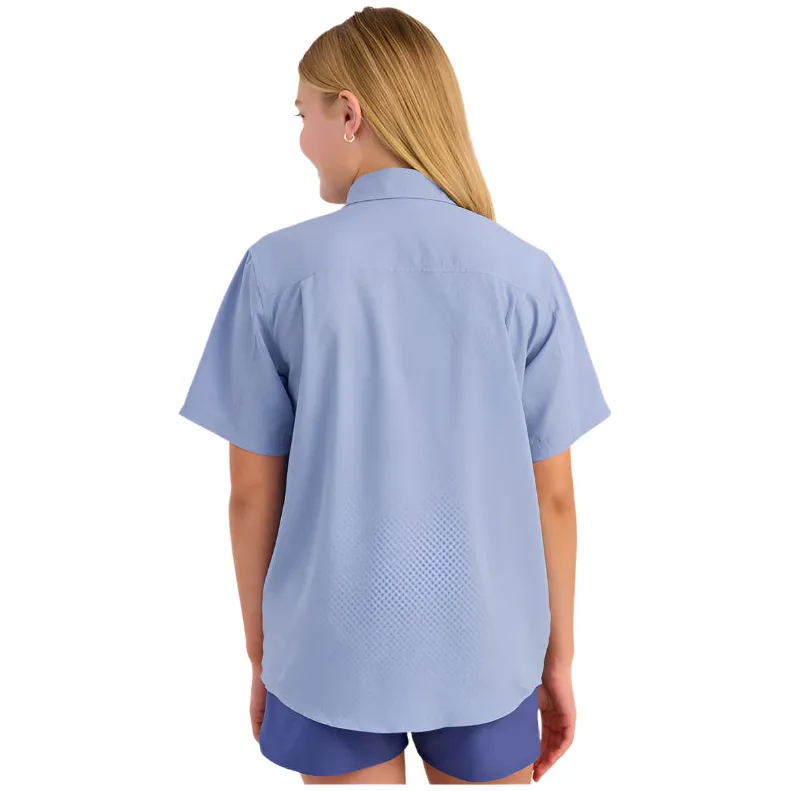 Girl's Huk Tide Point Short Sleeve Button Down Shirt H7150002-462 - Image 2