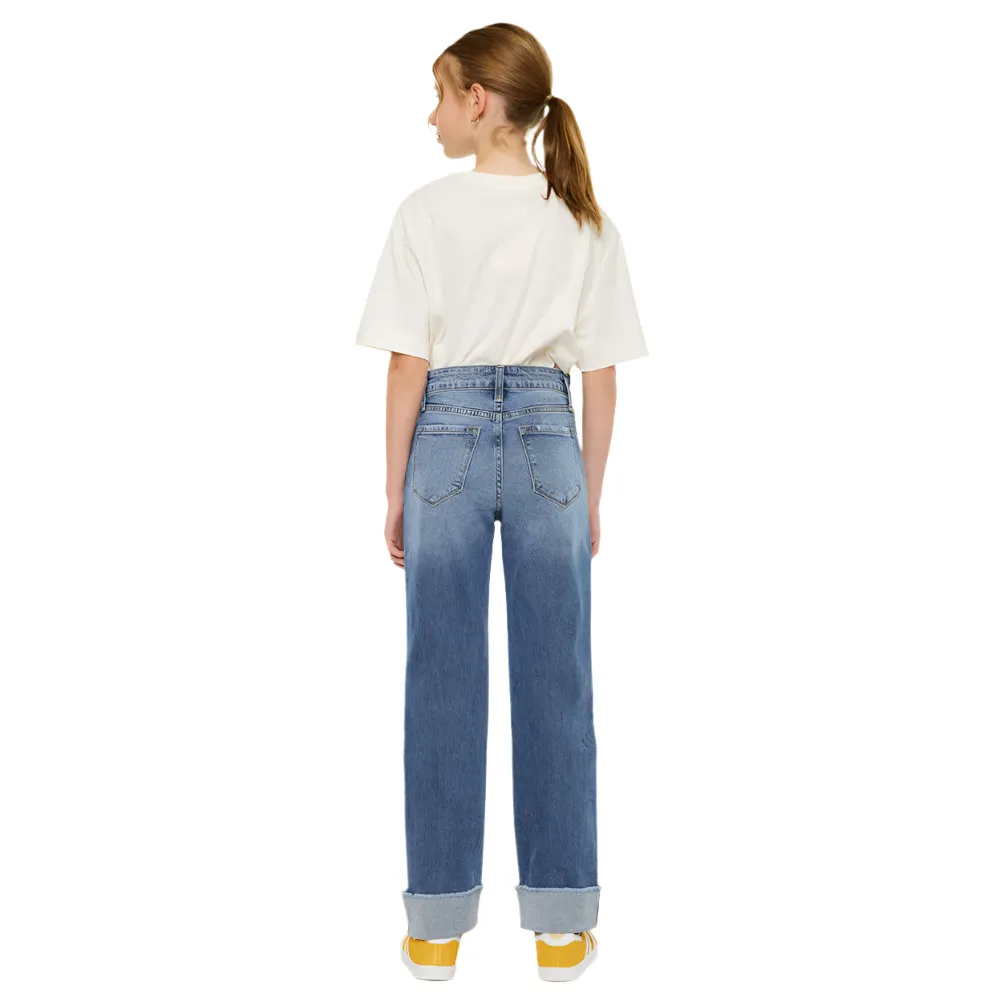 Girl's KanCan Nia High Rise Kids Straight Jeans YC20065M - Image 7
