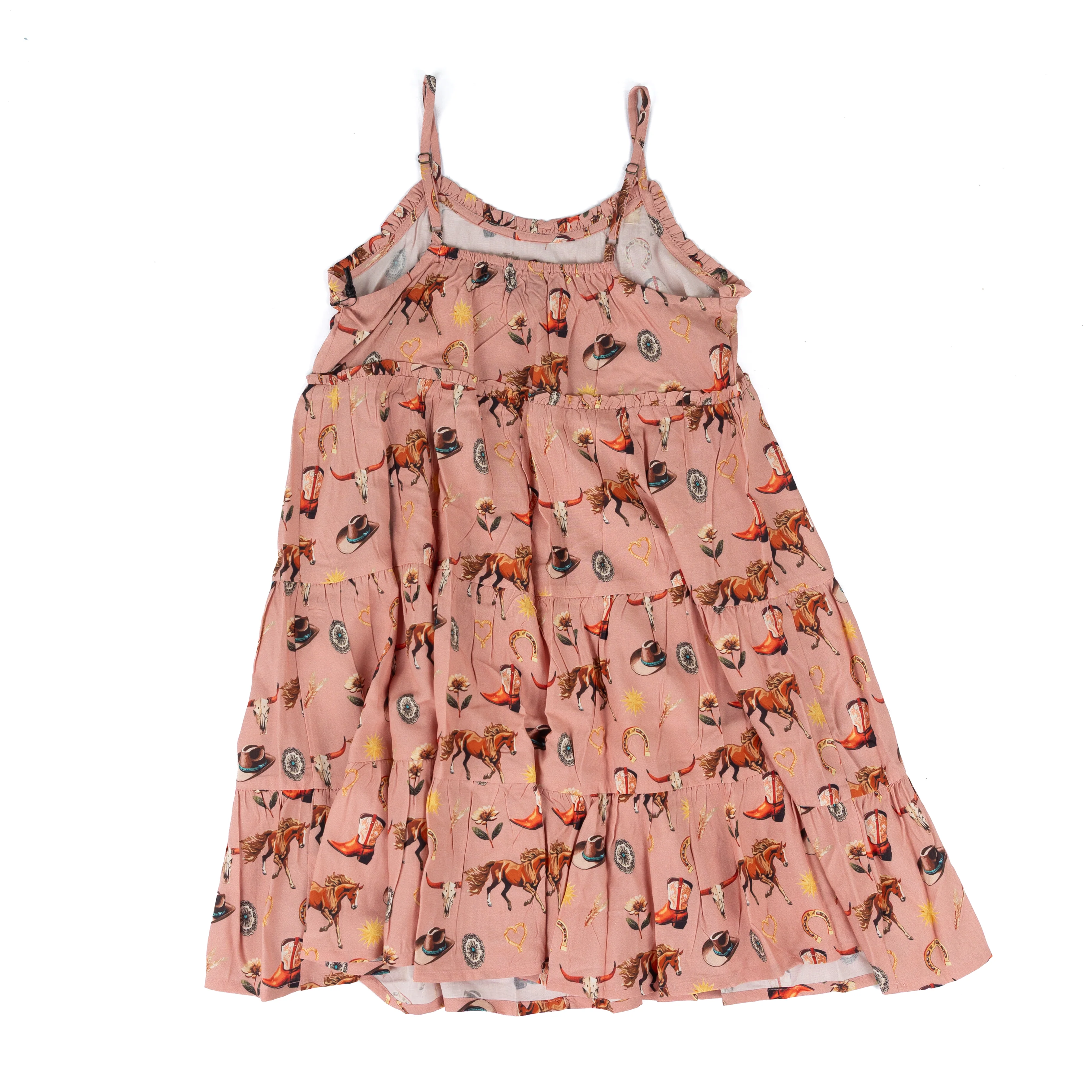 Girl's Rock and Roll Denim Rose/Mauve Western Print Dress BGD0R09164 - Image 2