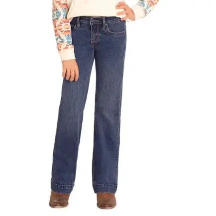 Girl's Rock & Roll Denim Diamond Belt Loop Trouser BG5MD04930