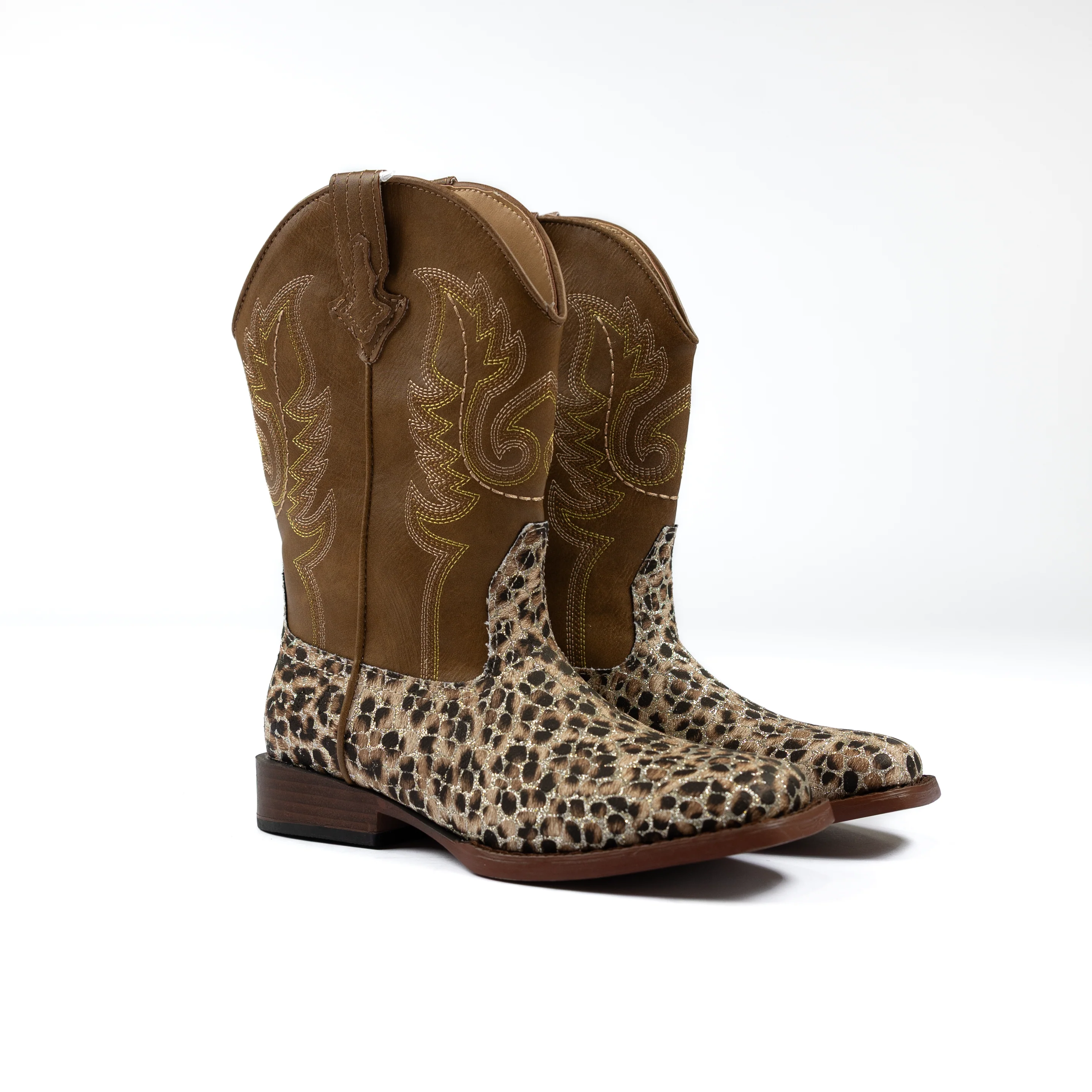 Girl's Roper Glitter Leopard Faux Leather Western Boot 09-018-1901-2800