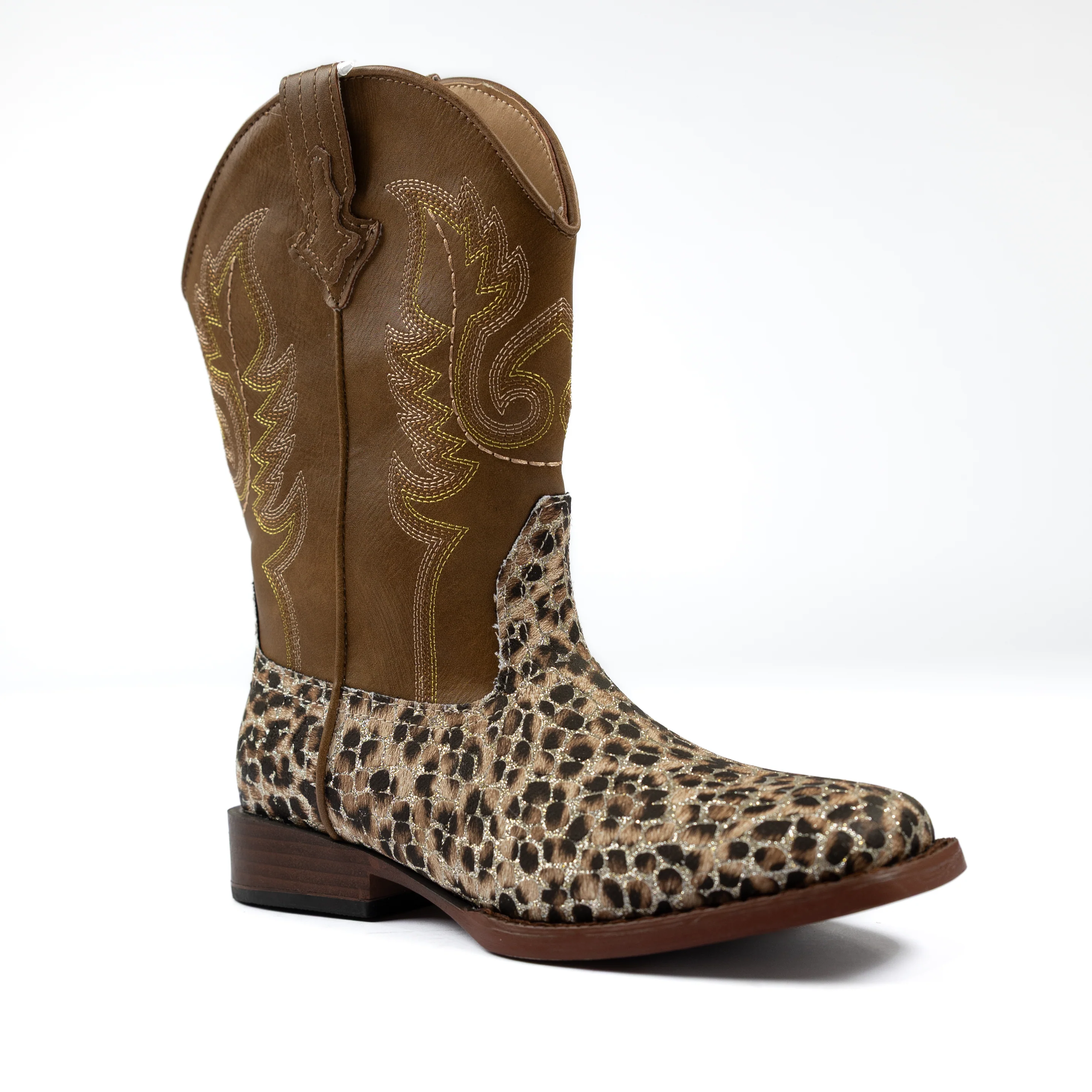 Girl's Roper Leopard Print and Tan Western Boot 09-018-1901-2565 - Image 2