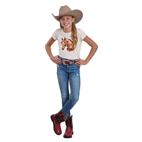 Girl's Roper Short Sleeve Horse Printed T-shirt 03-009-0513-5059 - Image 2