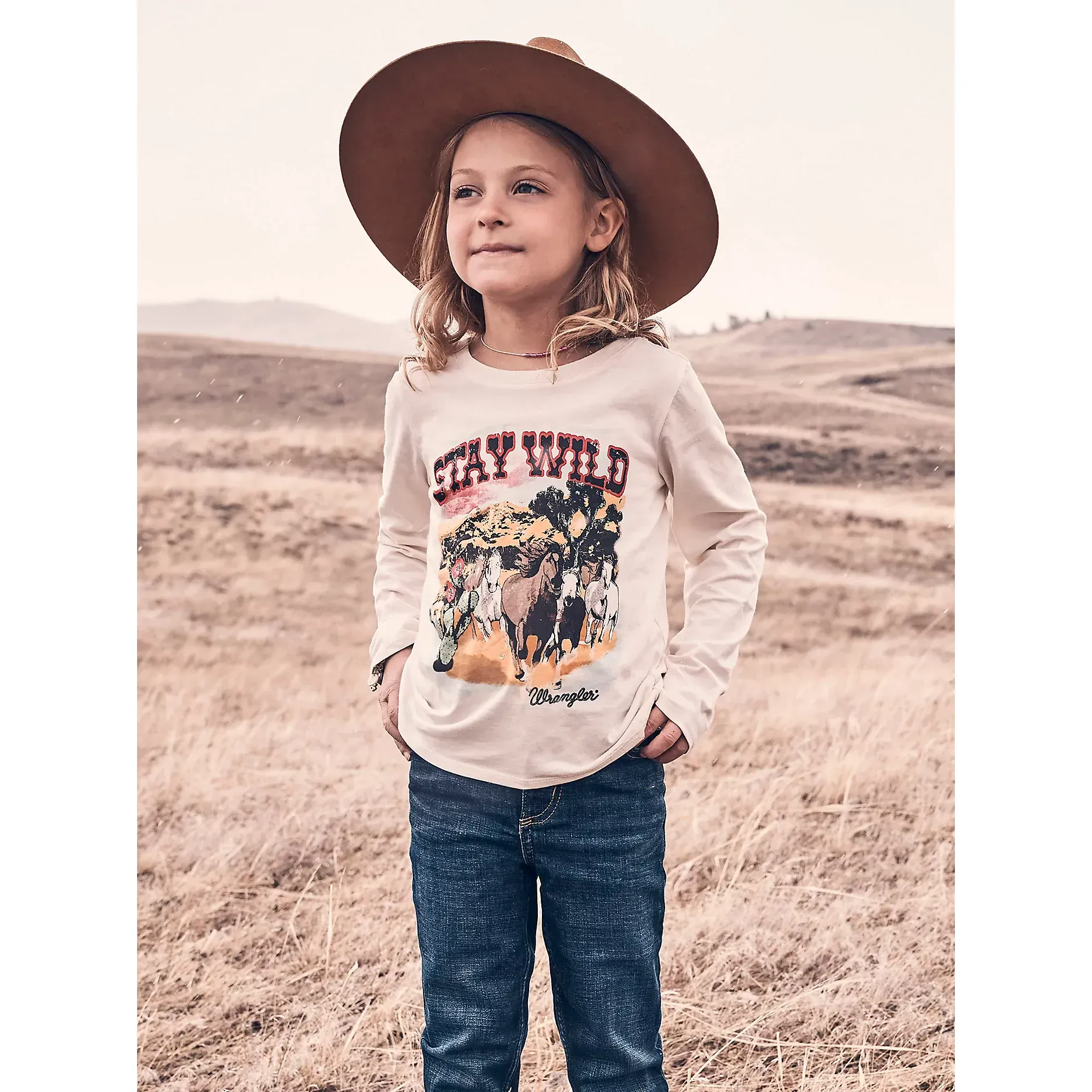 Girl's Wrangler Long Sleeve Western Graphic Tee 112371903 - Image 3