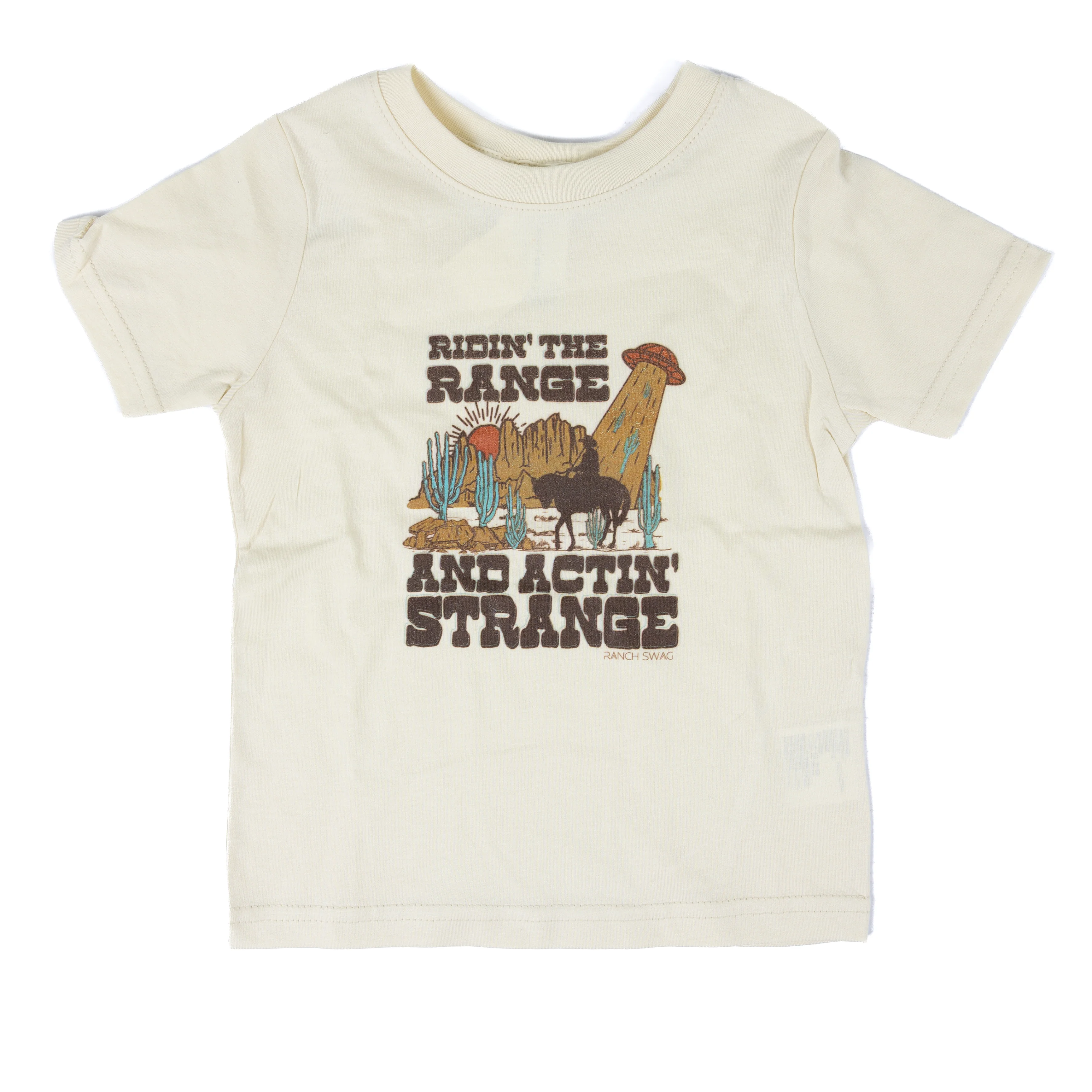 Girl's Youth Cream "Riding the Range And Acting Strange" T-shirt