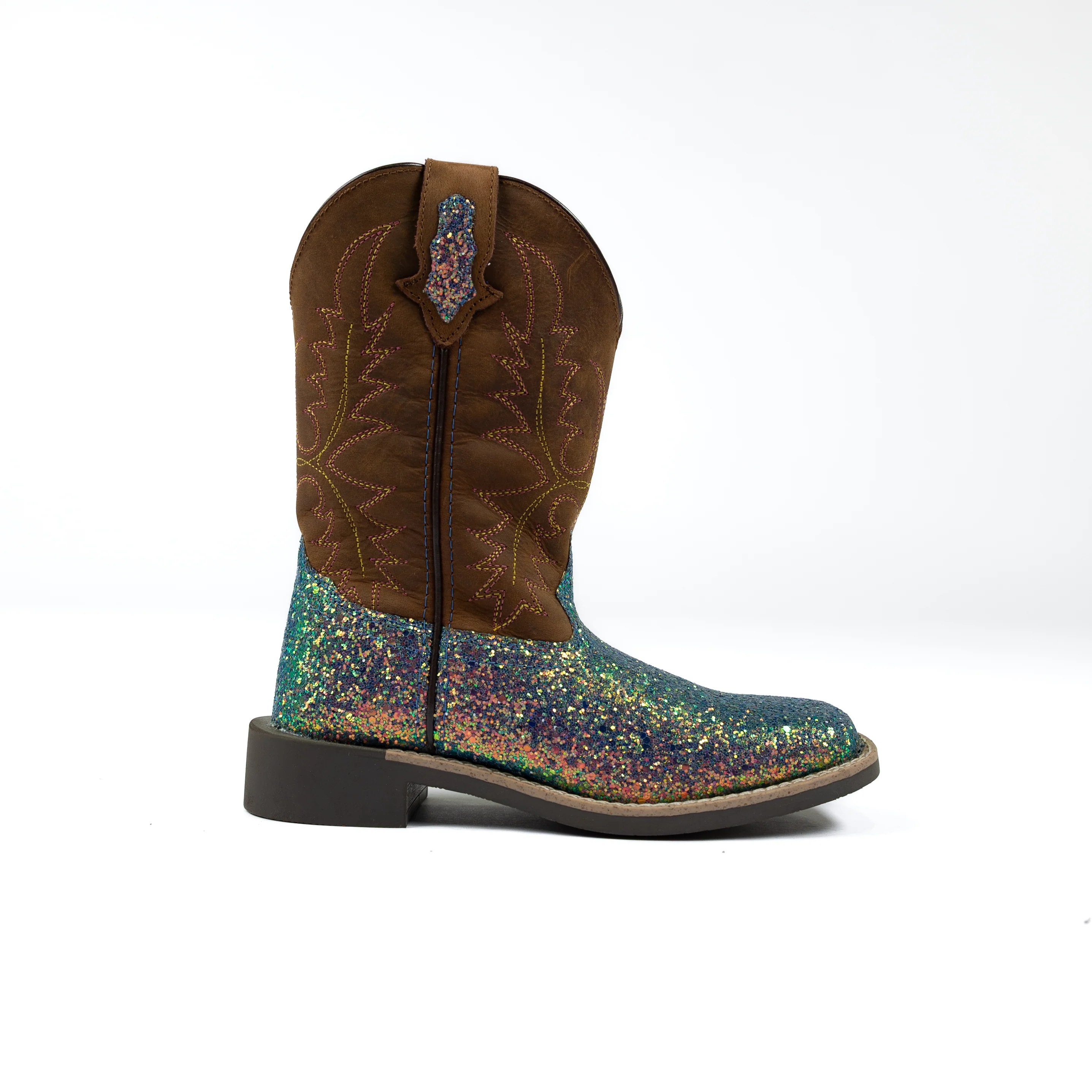 Girl's Youth Smoky Mountain Ariel Glitter Square Toe Western Boots 3077Y - Image 3