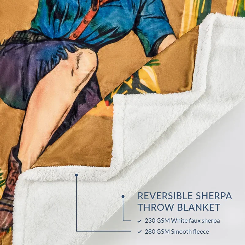 HiEnd Gunslinger Campfire Sherpa Throw Blanket CF2481TH-OS-D5 - Image 3