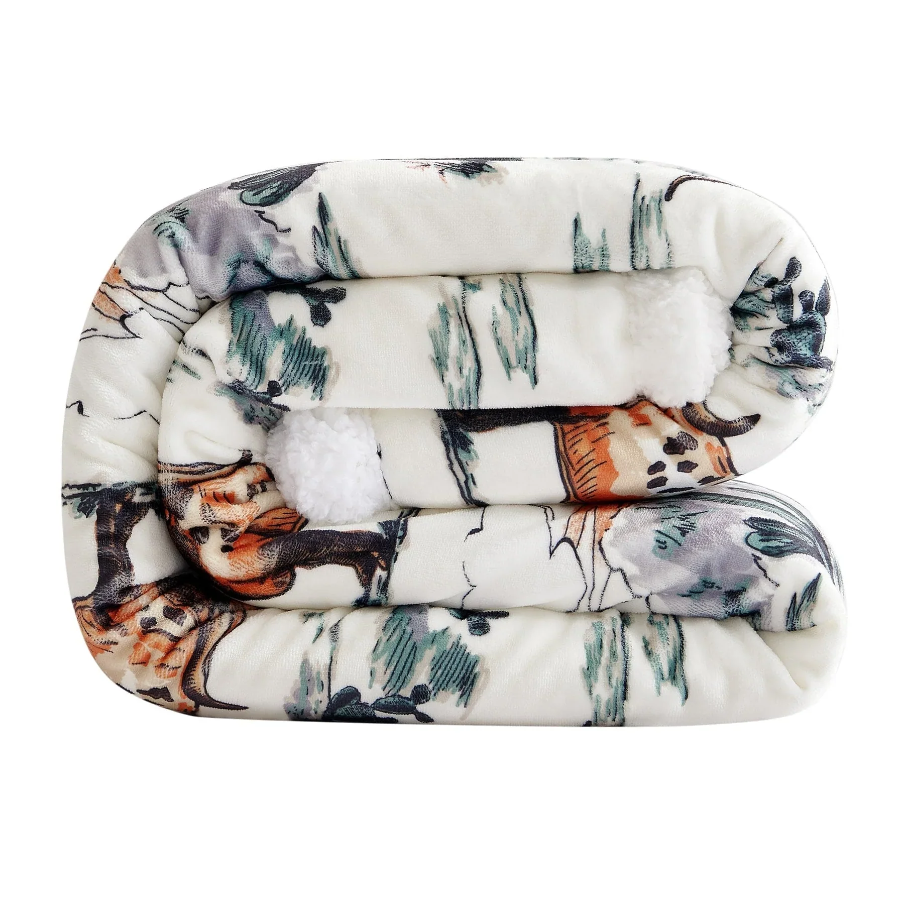 HiEnd Ranchlife Western Toile Campfire Sherpa Throw Blanket CF2138TH-OS-DF - Image 4