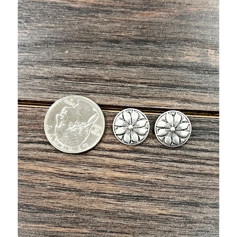 Isac 14mm Brass Navajo Stud Earrings 726383 - Image 2