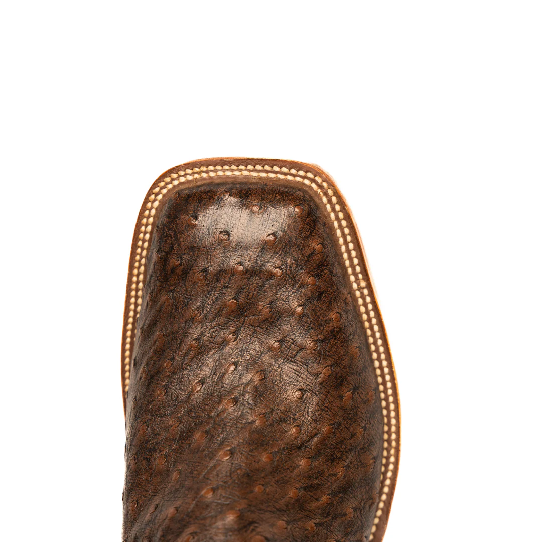 Anderson Bean Kango Tobacco Full Quill Ostrich Square Toe Boots - Image 5