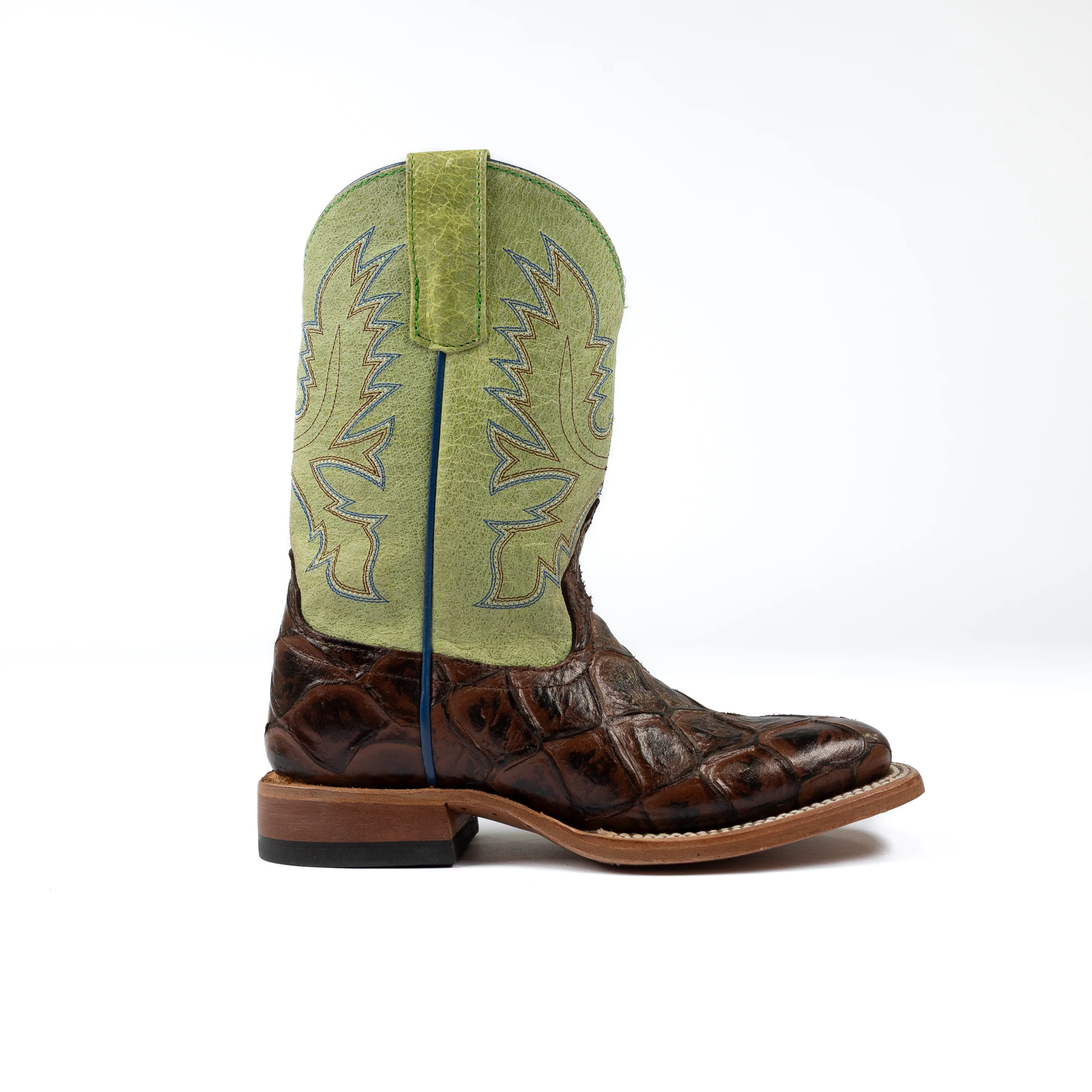 Kid's Horse Power Chocolate Filet of Fish Print Square Toe Boots HPK1824 - Image 3