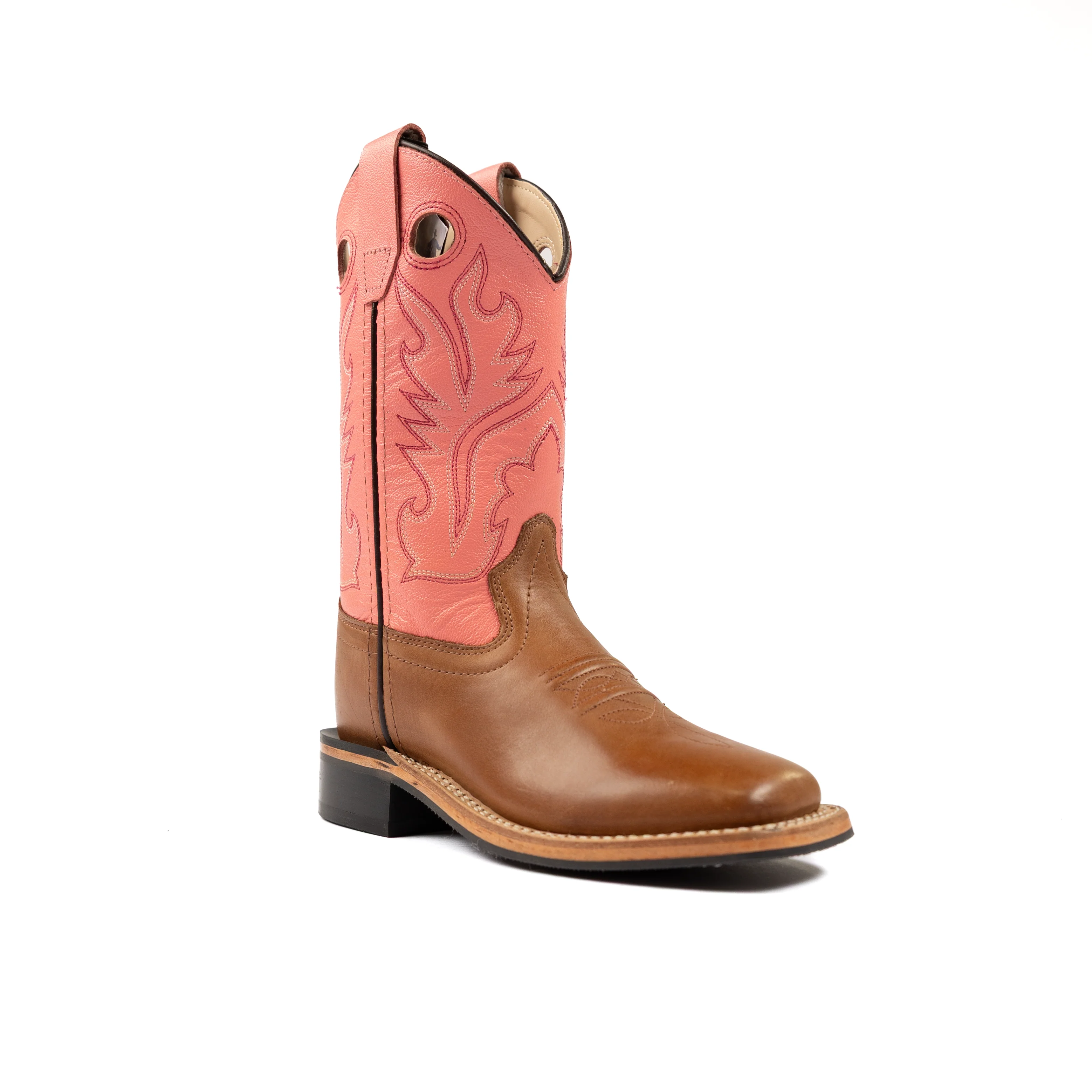 Kid's Old West Brown Cowhide Boots BSC1839 - Image 2