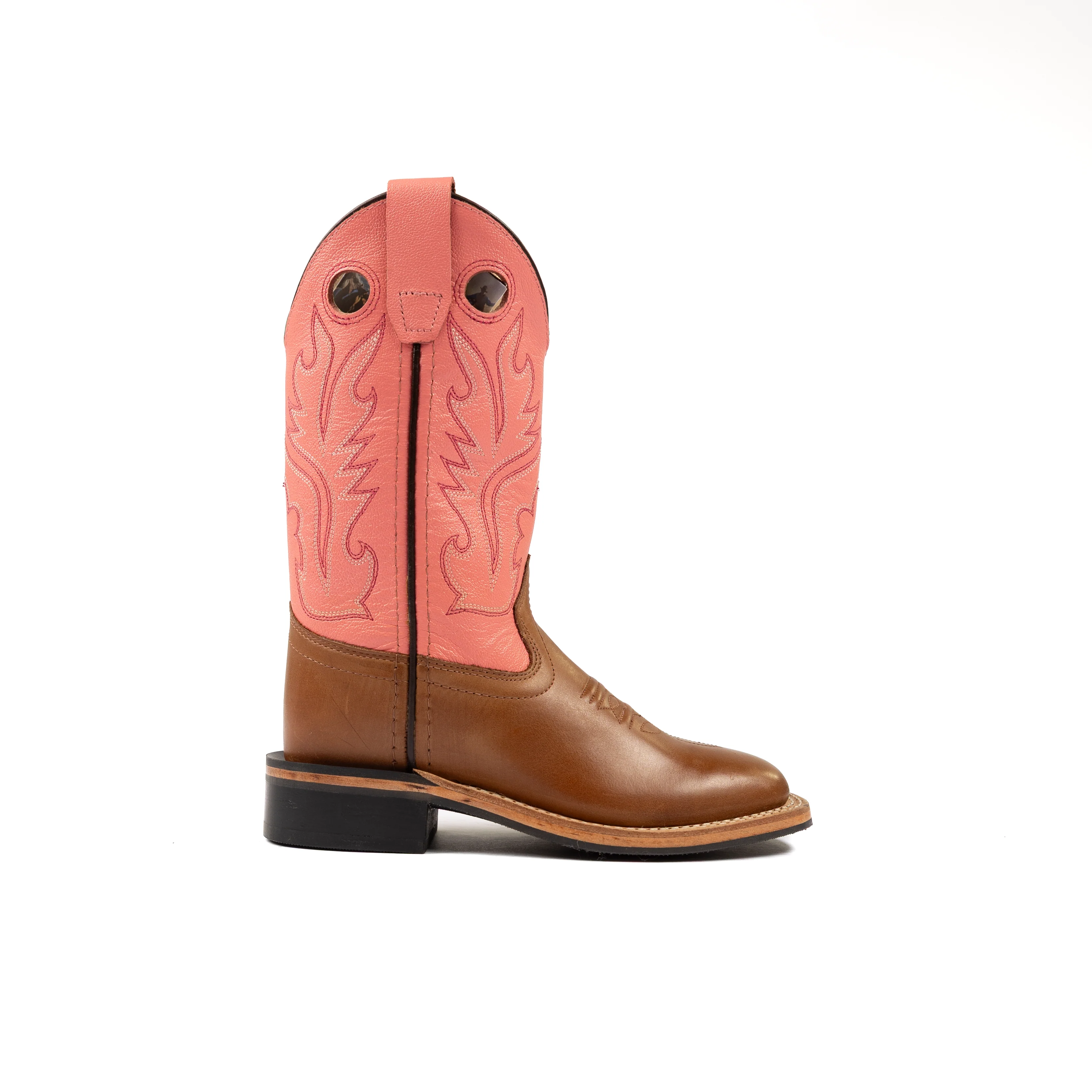 Kid's Old West Brown Cowhide Boots BSC1839 - Image 3