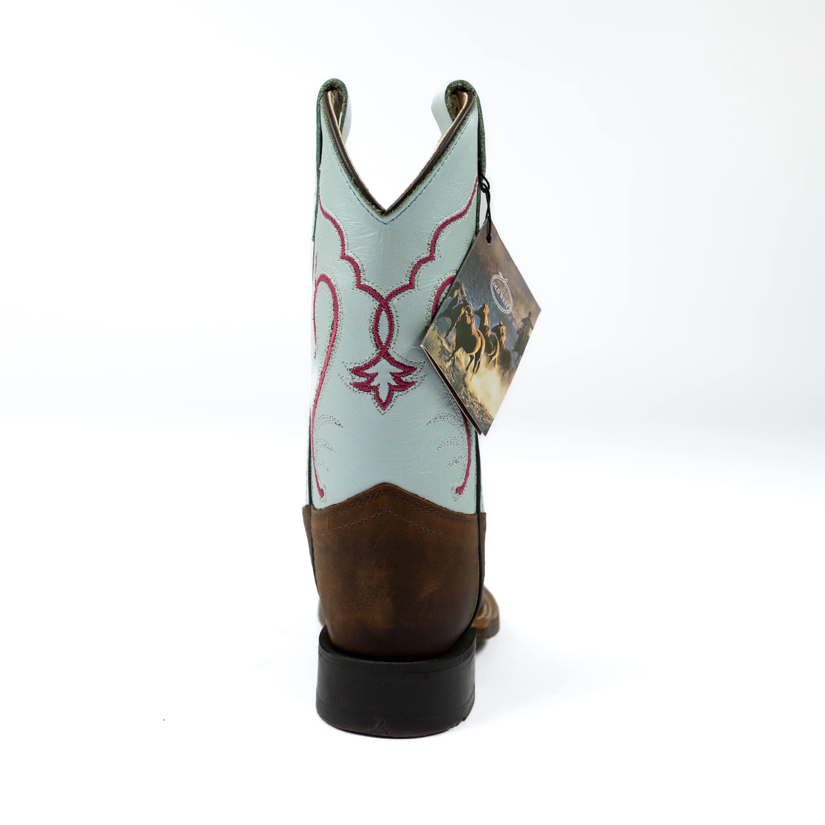Kid's Old West Brown Cowhide Boots BSC1909 - Image 4