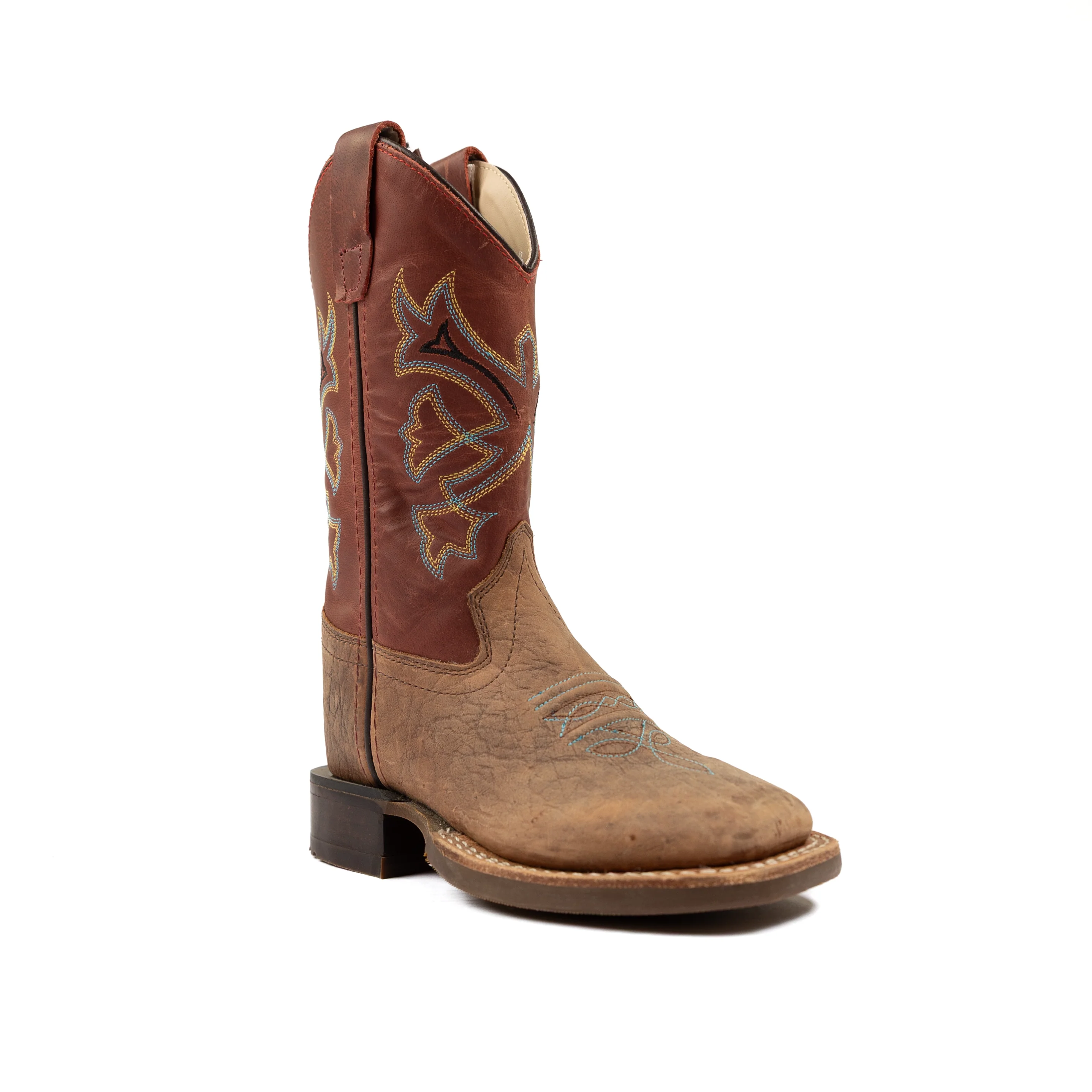 Kid's Old West Brown Natural Cowhide Boot BSC1912 - Image 2