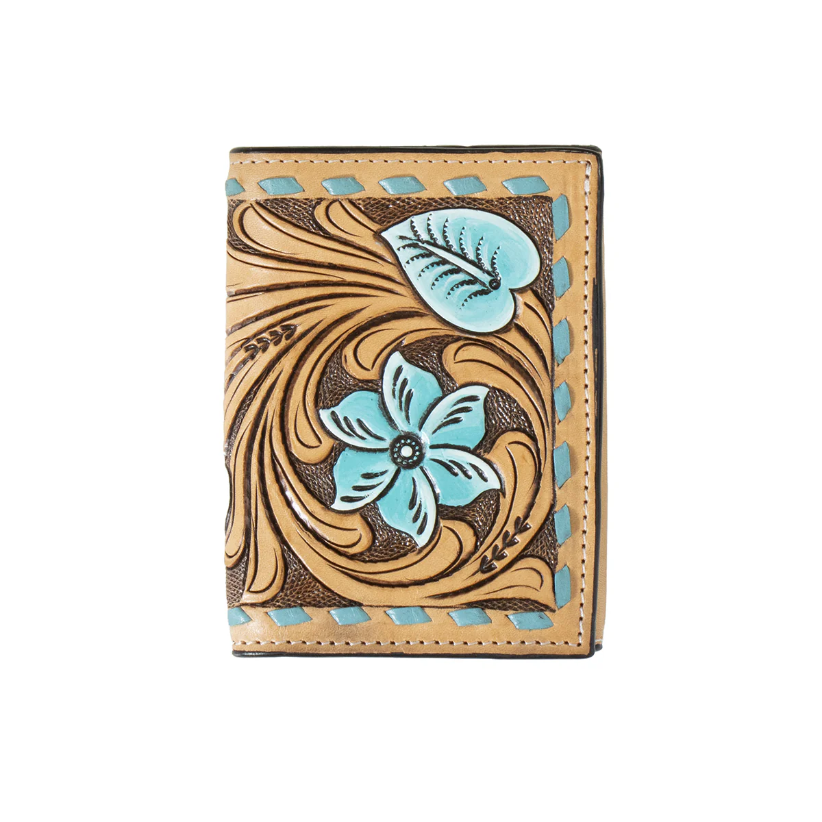 Men's 3D Brown Tooled Wallet D250008002