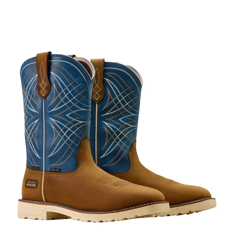 Men's Ariat Activator Brown Waterproof Square Steel Toe Work Boots 10060893 - Image 2