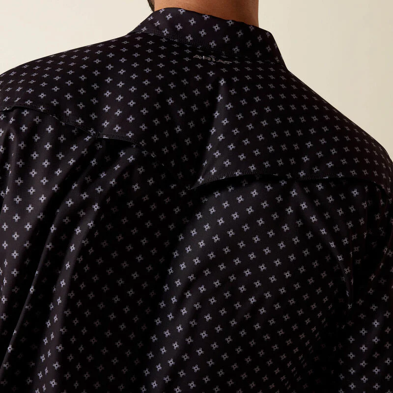 Men's Ariat Black Printed VentTEK Western Fitted Snap Shirt 10073422 - Image 4