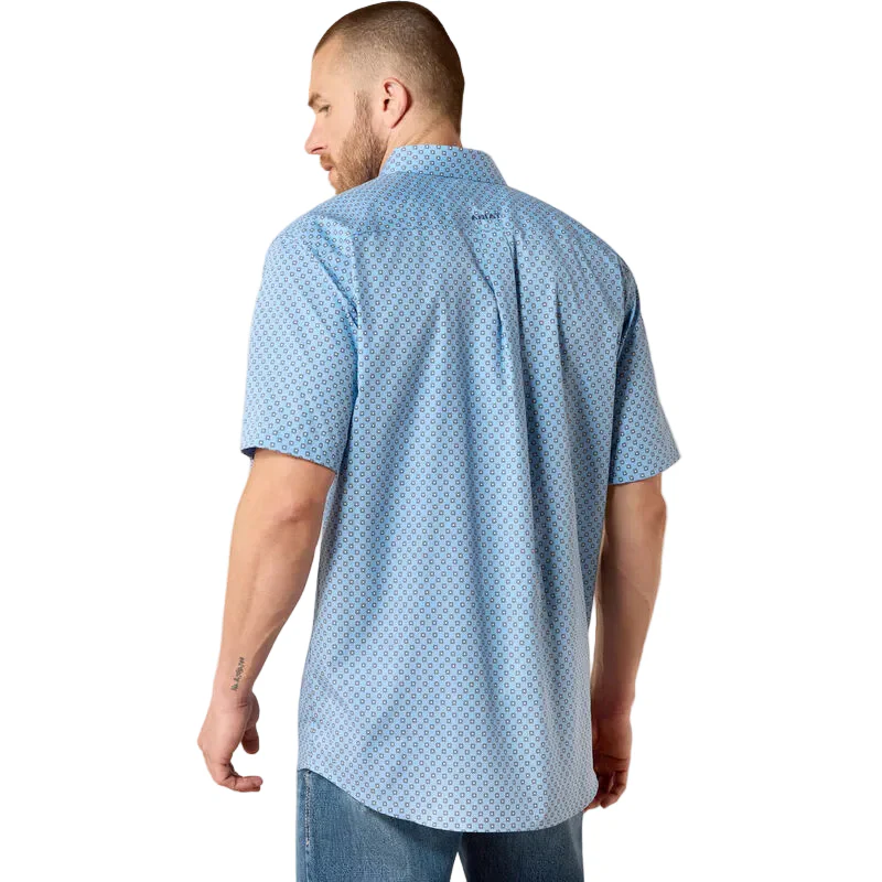 Men's Ariat Blissful Blue Medallion Print Wrinkle Free Cash Classic Fit Shirt  10071740 - Image 2