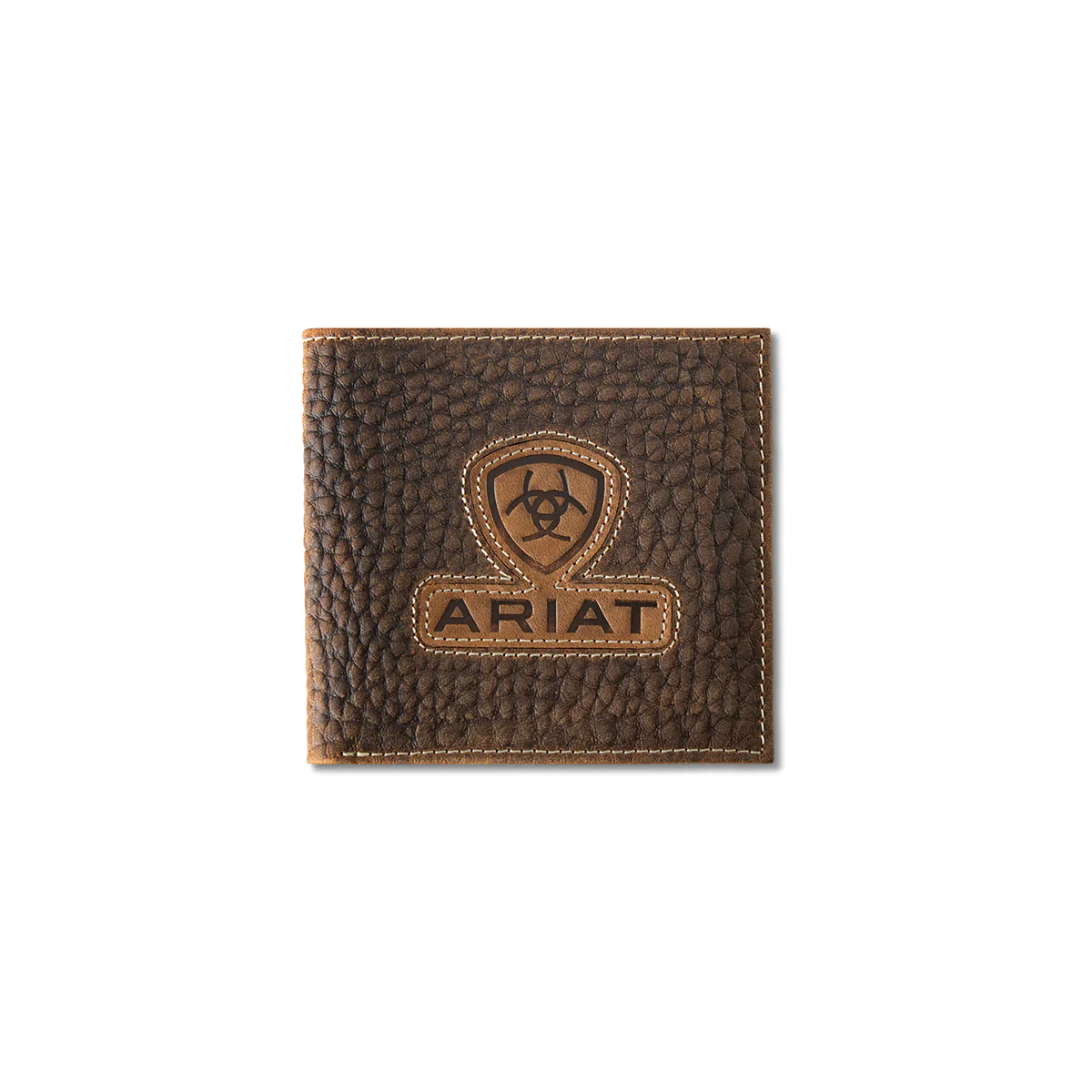 Men's Ariat Brown Bifold Style Textured Wallet A3564802