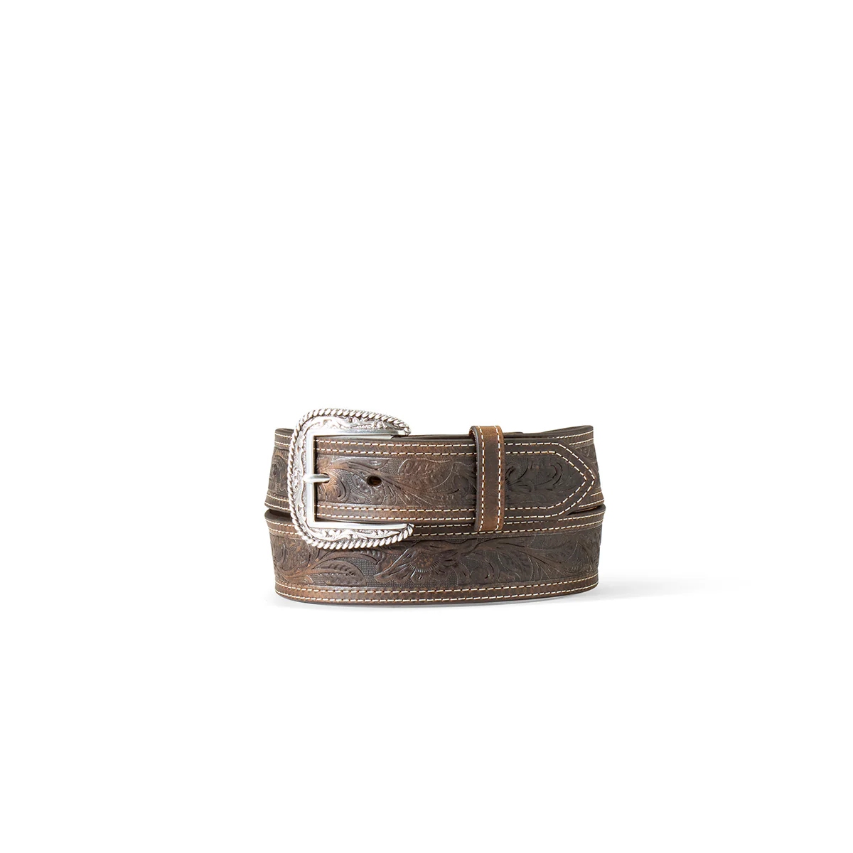 Men's Ariat Brown Leather Tooled Belt A1012402