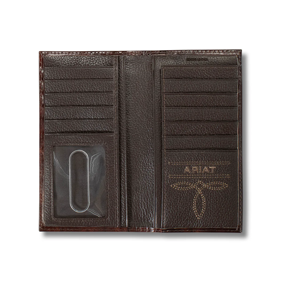 Men's Ariat Brown Rodeo Style Floral Embossed Genuine Leather Wallet A3557502 - Image 2