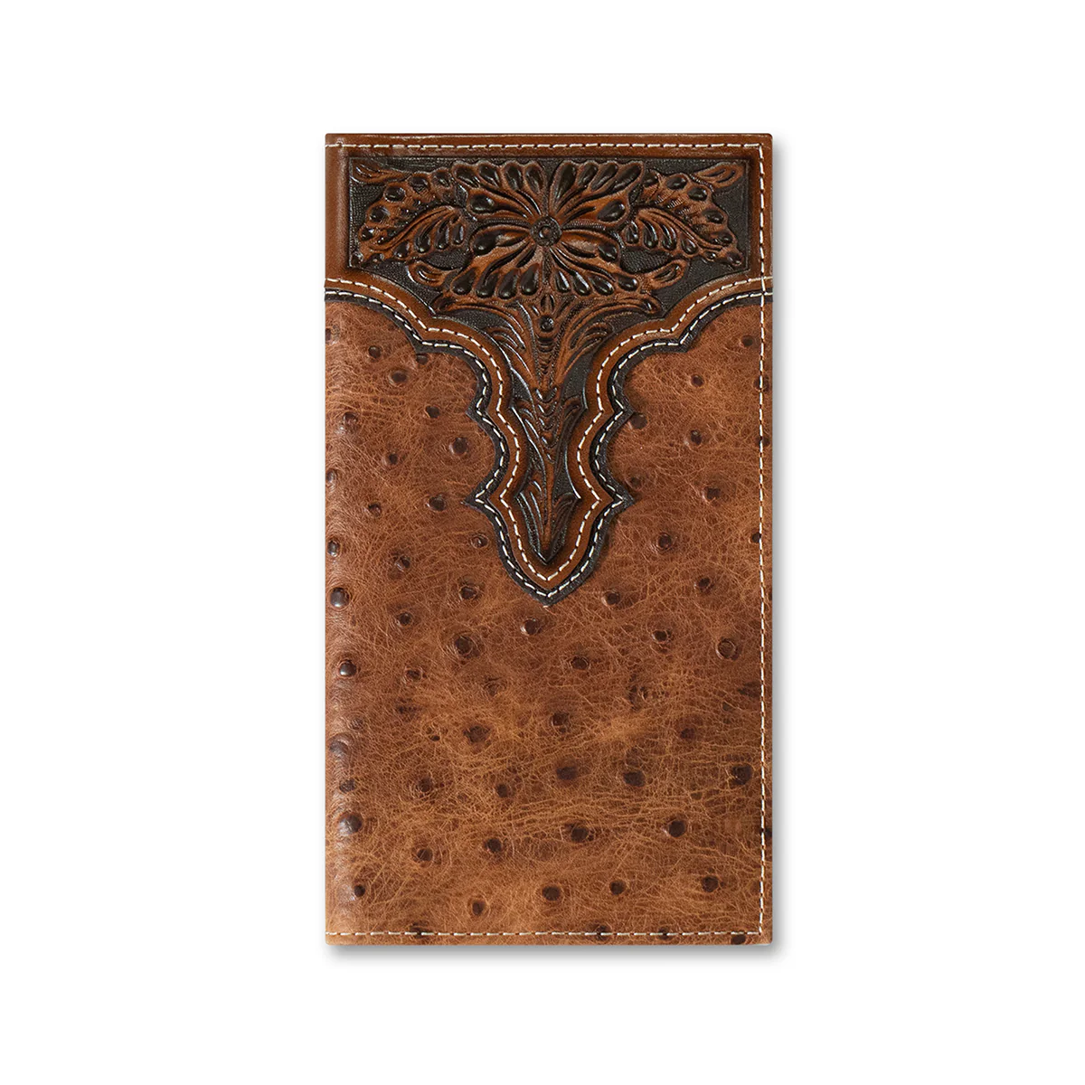 Men's Ariat Brown Rodeo Style Ostrich Wallet A3553102