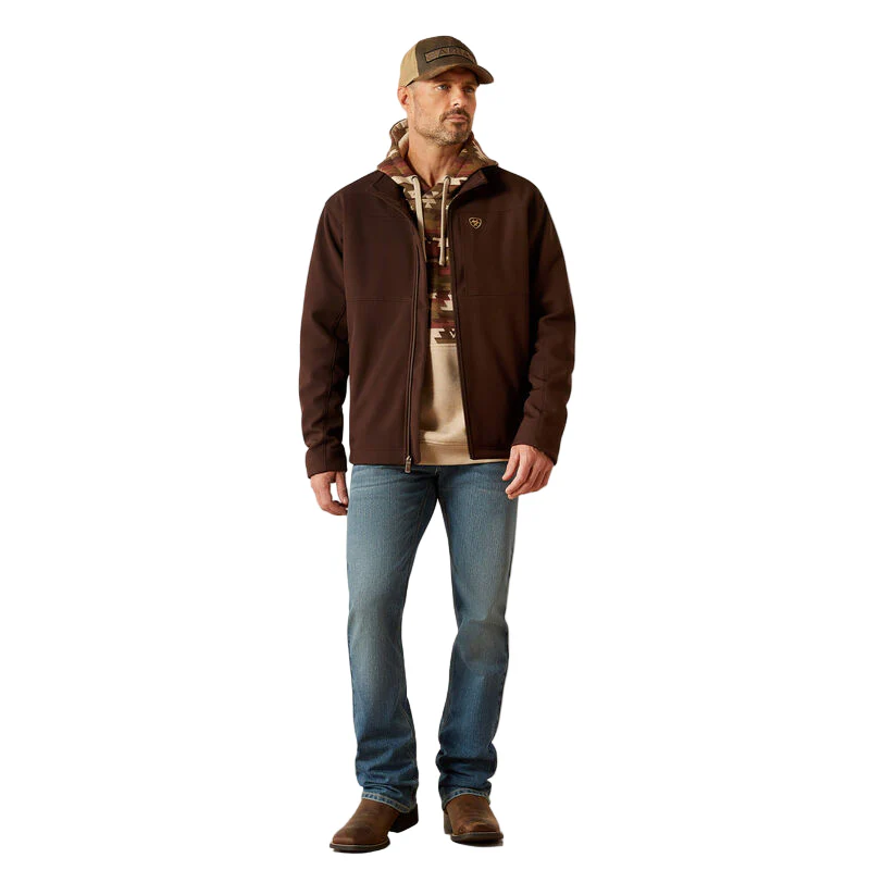 Men's Ariat Coffee Bean Vernon Softshell Jacket 10062597 - Image 3