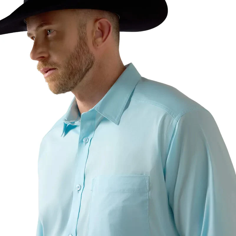 Men's Ariat Crystal Blue Everything Classic Fit Shirt 10072735 - Image 4