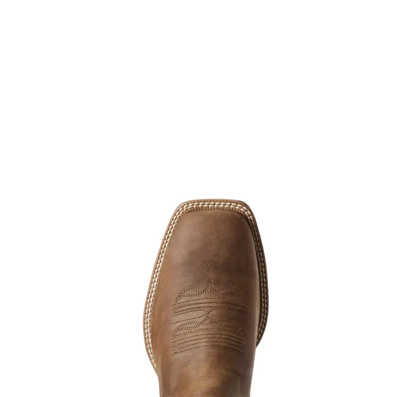 Men's Ariat Distressed Tan Booker Chelsea Wide Square Toe Western Boot 10031452 - Image 4