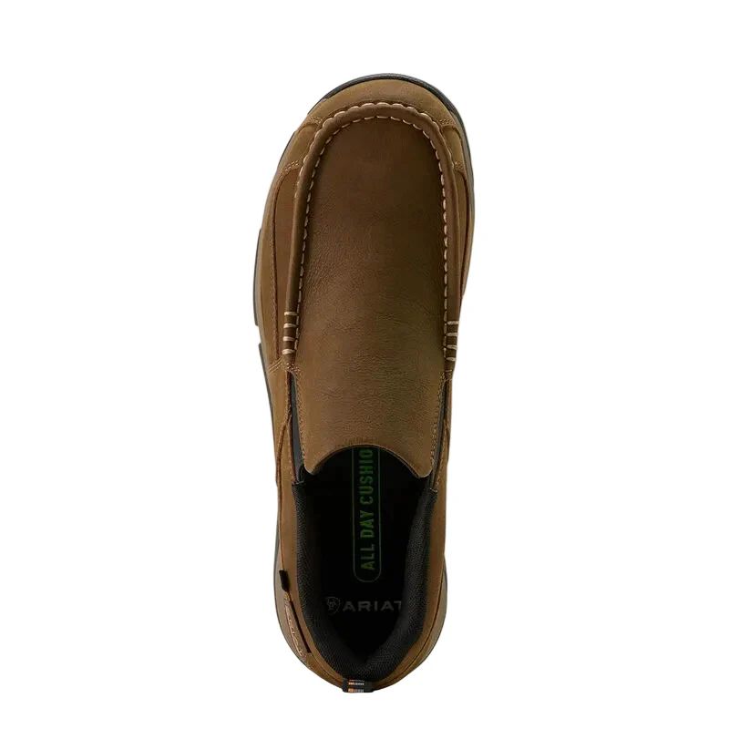 Men's Ariat Edge Brown Slip-on Composite Toe Work Shoes 10073358 - Image 5