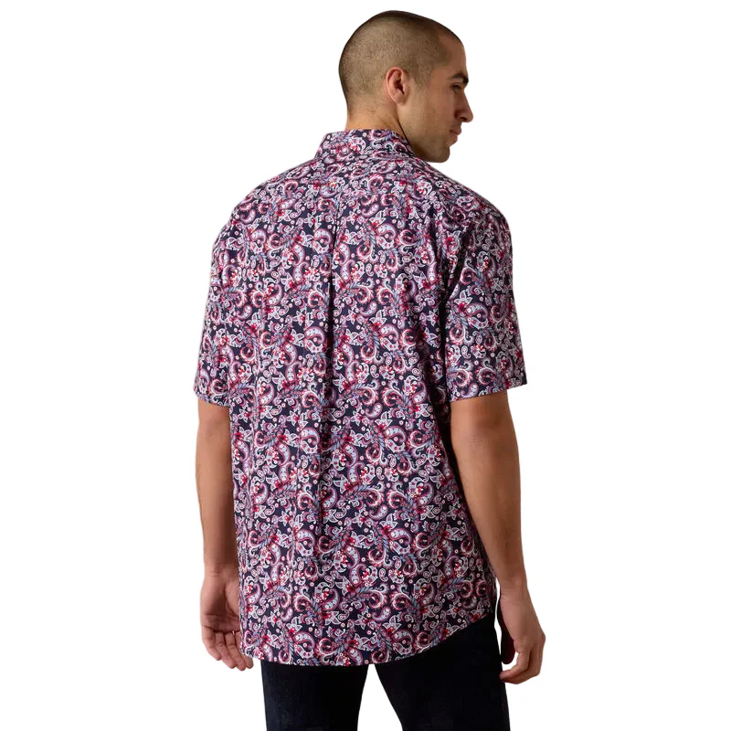 Men's Ariat Evening Blue Paisley Print Bennie Classic Fit Shirt 10073590 - Image 2