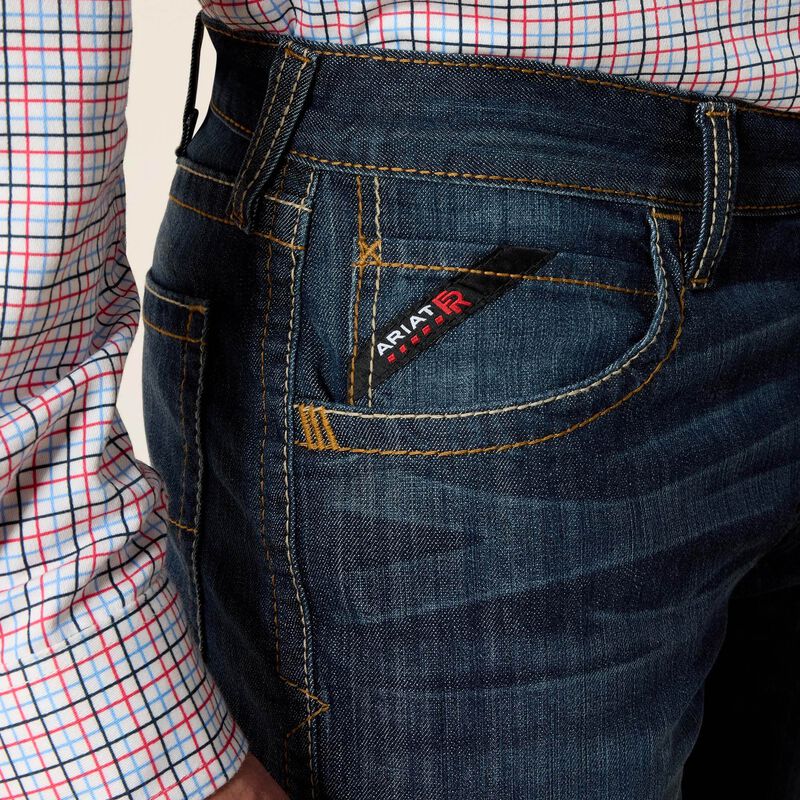 Men's Ariat FR M5 Straight Duralight Stretch Basic Straight Leg Jeans 10041118 - Image 3