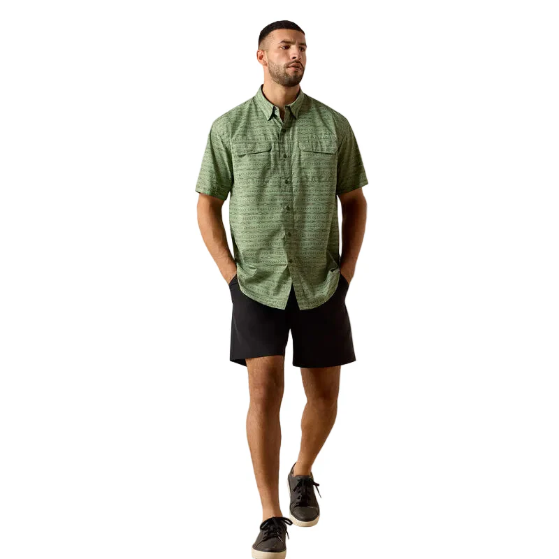 Men's Ariat Green Printed VentTEK Outbound Classic Fit Shirt 10071053 - Image 3