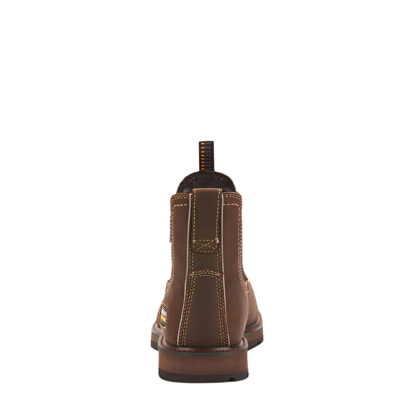 Men's Ariat Groundbreaker Dark Brown Chelsea Waterproof Round Steel Toe Work Boots 10024983 - Image 2