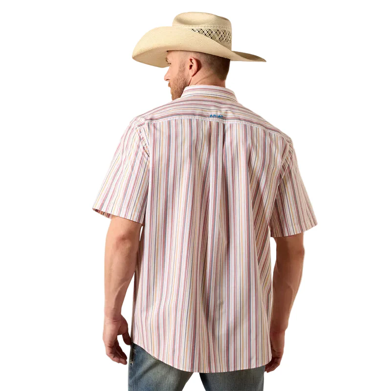Men's Ariat Key Largo Blue Stripe Pro Series Neil Classic Fit Shirt 10073597 - Image 2