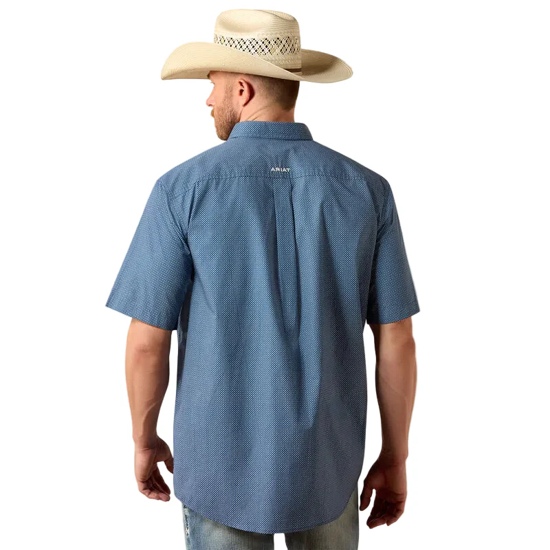 Men's Ariat Key Largo Mini Geo Print Storm Classic Fit Shirt 10073596 - Image 2
