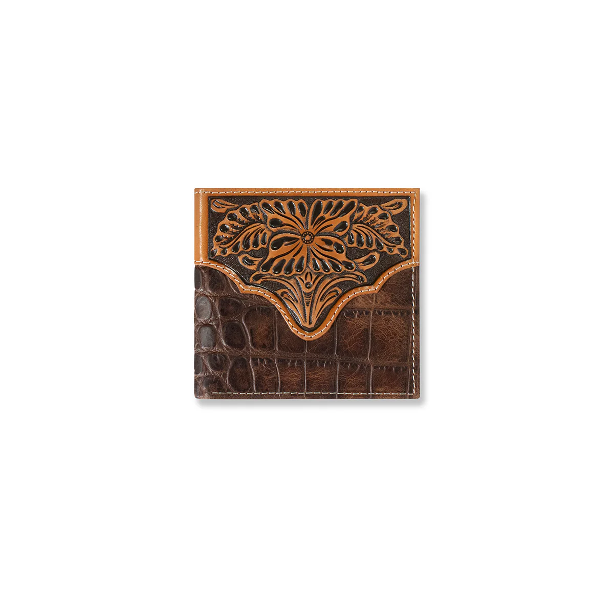 Men's Ariat Large Bifold Croco Textured Wallet A3553002