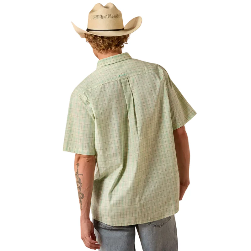 Men's Ariat Ocean Wave Plaid Pro Series Neko Classic Fit Shirt 10073600 - Image 2
