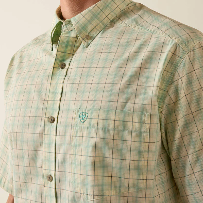 Men's Ariat Ocean Wave Plaid Pro Series Neko Classic Fit Shirt 10073600 - Image 3