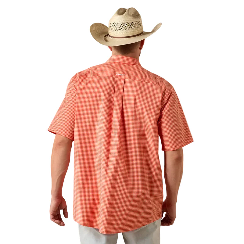 Men's Ariat Paprika Mini Plaid Pro Series Nicolas Classic Fit Shirt 10073598 - Image 2
