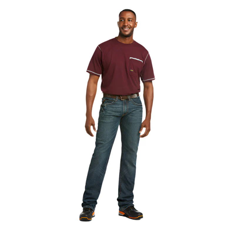 Men's Ariat Rebar M5 Straight DuraStretch Edge Stackable Straight Leg Jean 10016222 - Image 2