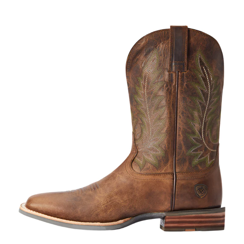 Men's Ariat Ridin High Pecan Brown Wide Square Toe Boots 10042468 - Image 3