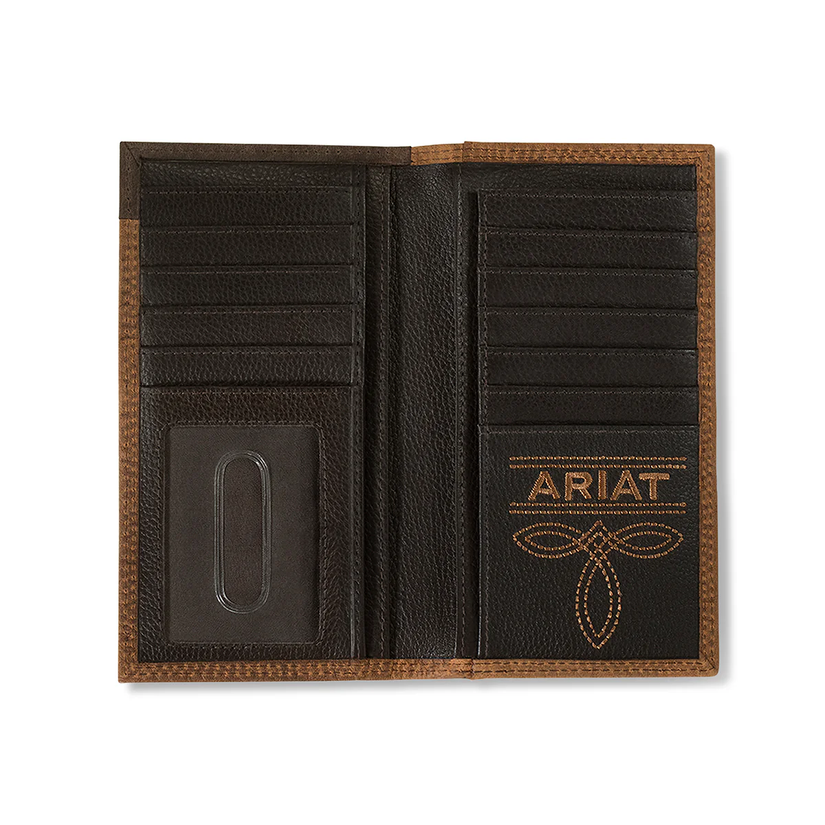 Men's Ariat Rowdy Brown Genuine Leather Rodeo Style Wallet A35620282 - Image 2