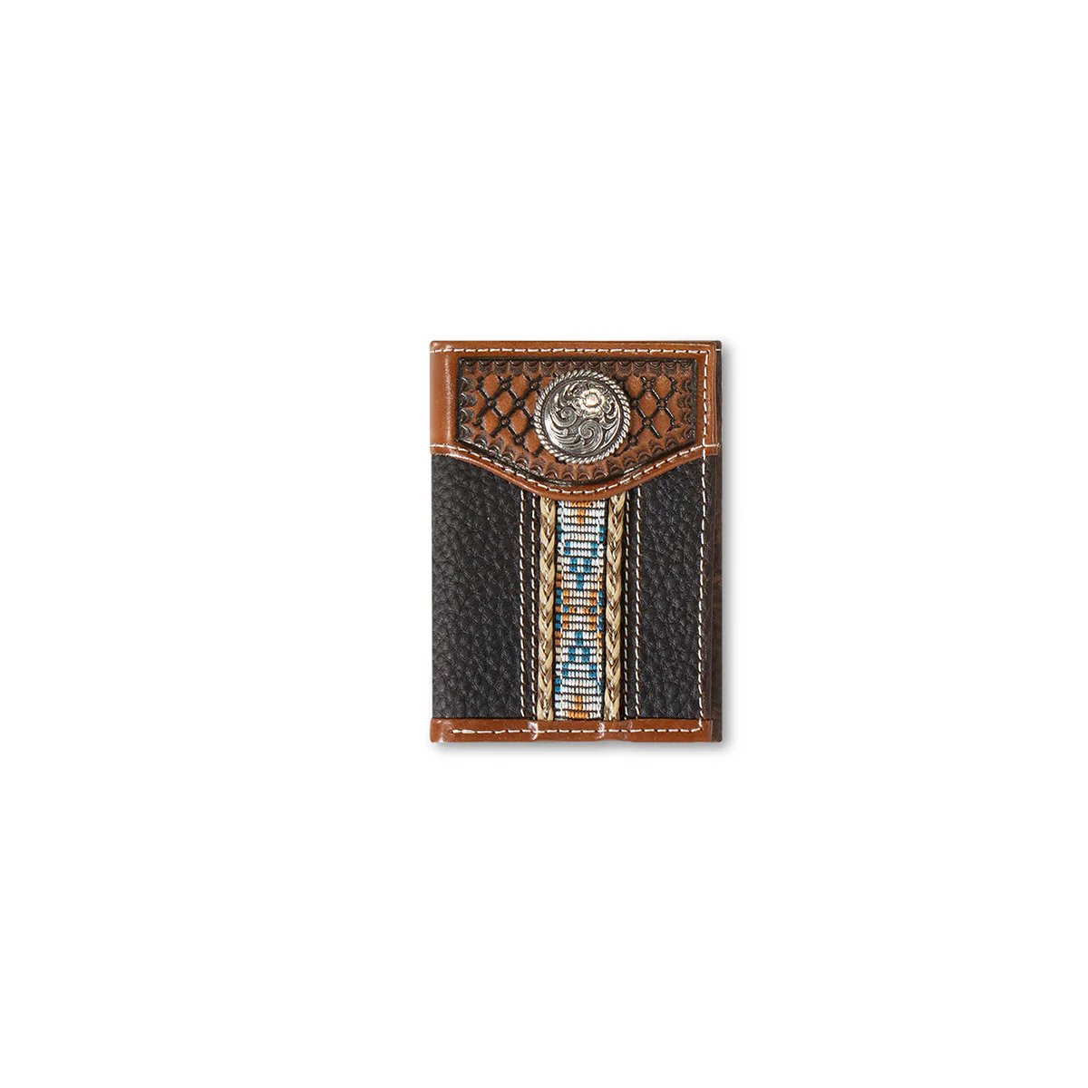 Men's Ariat Rowdy Brown Trifold Wallet A35541282