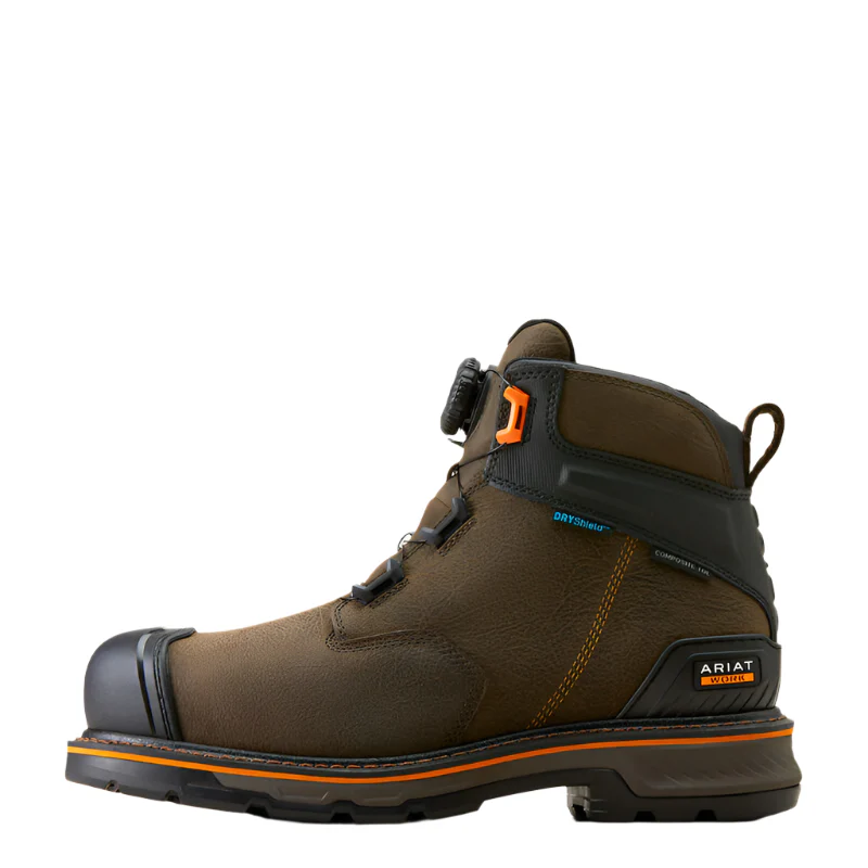 Men's Ariat Stump Jumper Brown BOA Waterproof Composite Toe Work Boots 10048060 - Image 3